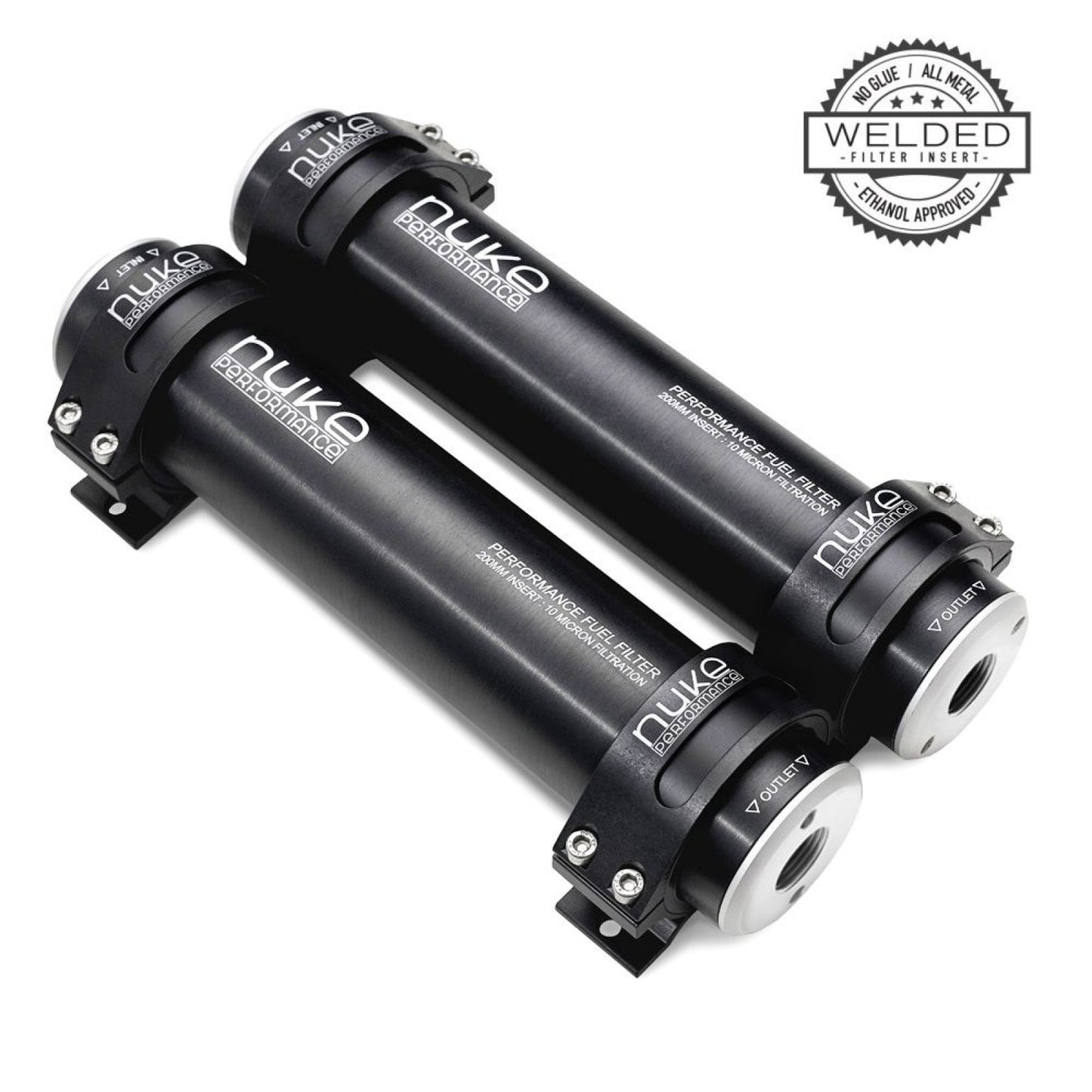 Nuke Performance Fuel Filter PF200 10 micron AN-10 - Welded stainless steel element