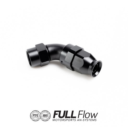 Nuke Performance Full Flow PTFE Hose End Fitting 90 Degree AN-8