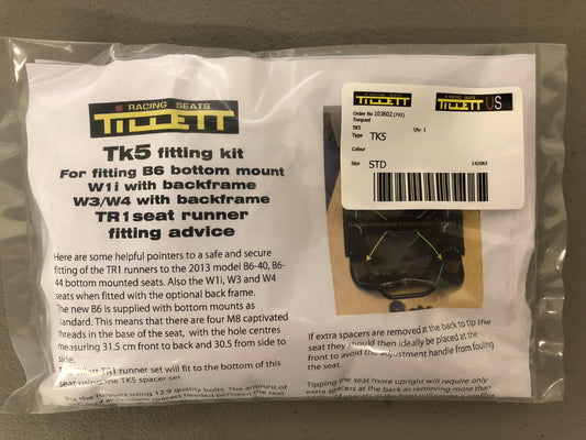 Tillett TK5 Seat Slider Fitment Kit for B6, W1 and W2 seats