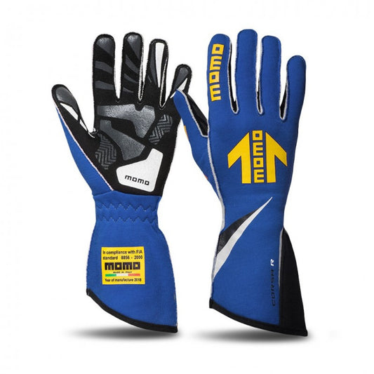 Momo Corsa R Blue Racing Gloves Size 10