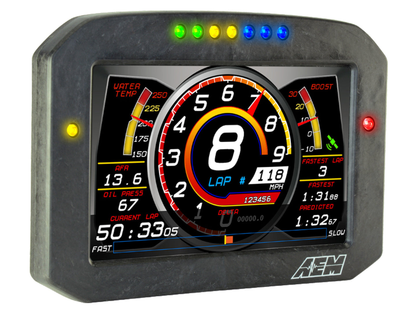 AEM CD-7 Carbon Flat Panel Digital Racing Dash Display - Logging / Non-GPS