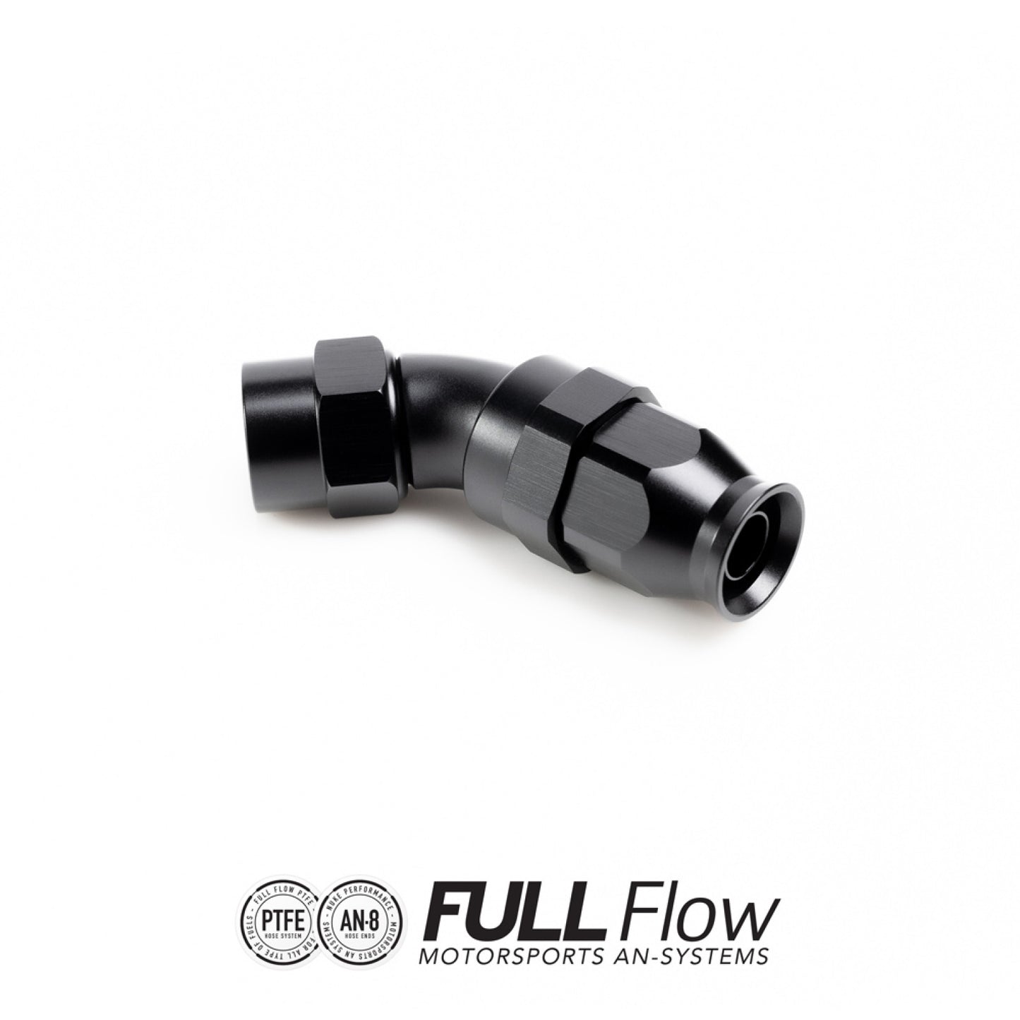 Nuke Performance Full Flow PTFE Hose End Fitting 45 Degree AN-8