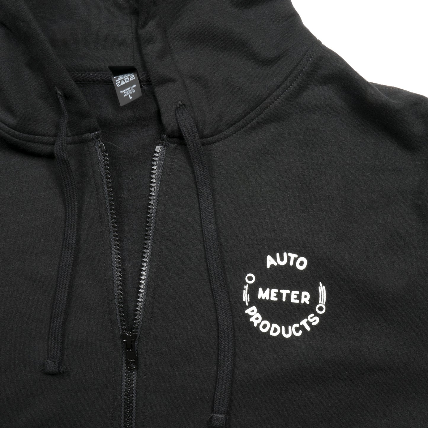 AutoMeter 0448L ZIP HOODIE, ADULT LARGE, BLACK, 'VINTAGE'