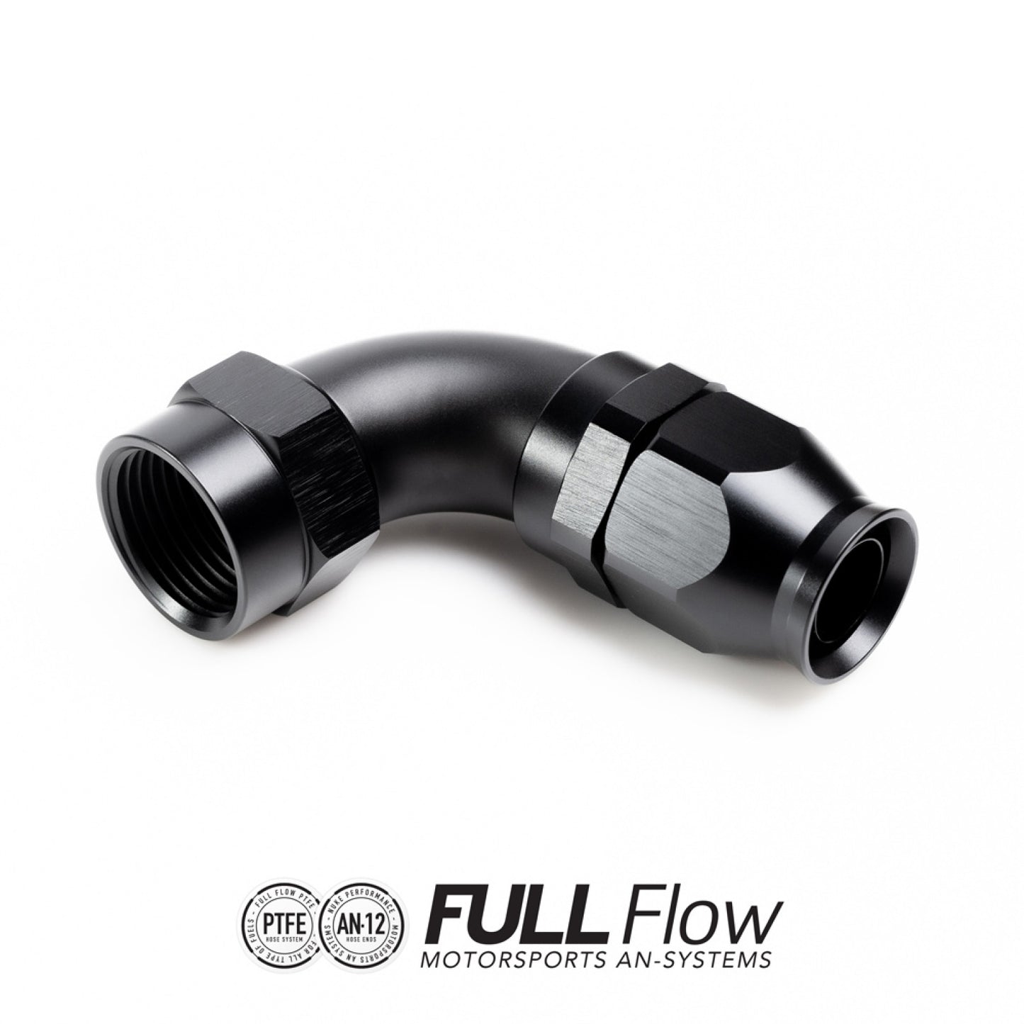 Nuke Performance Full Flow PTFE Hose End Fitting 90 Degree AN-12