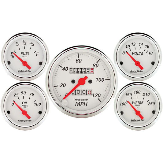 AutoMeter 5 in. IN-DASH TACHOMETER, 0-6,000 RPM, MARINE SILVER ULTRA-LITE