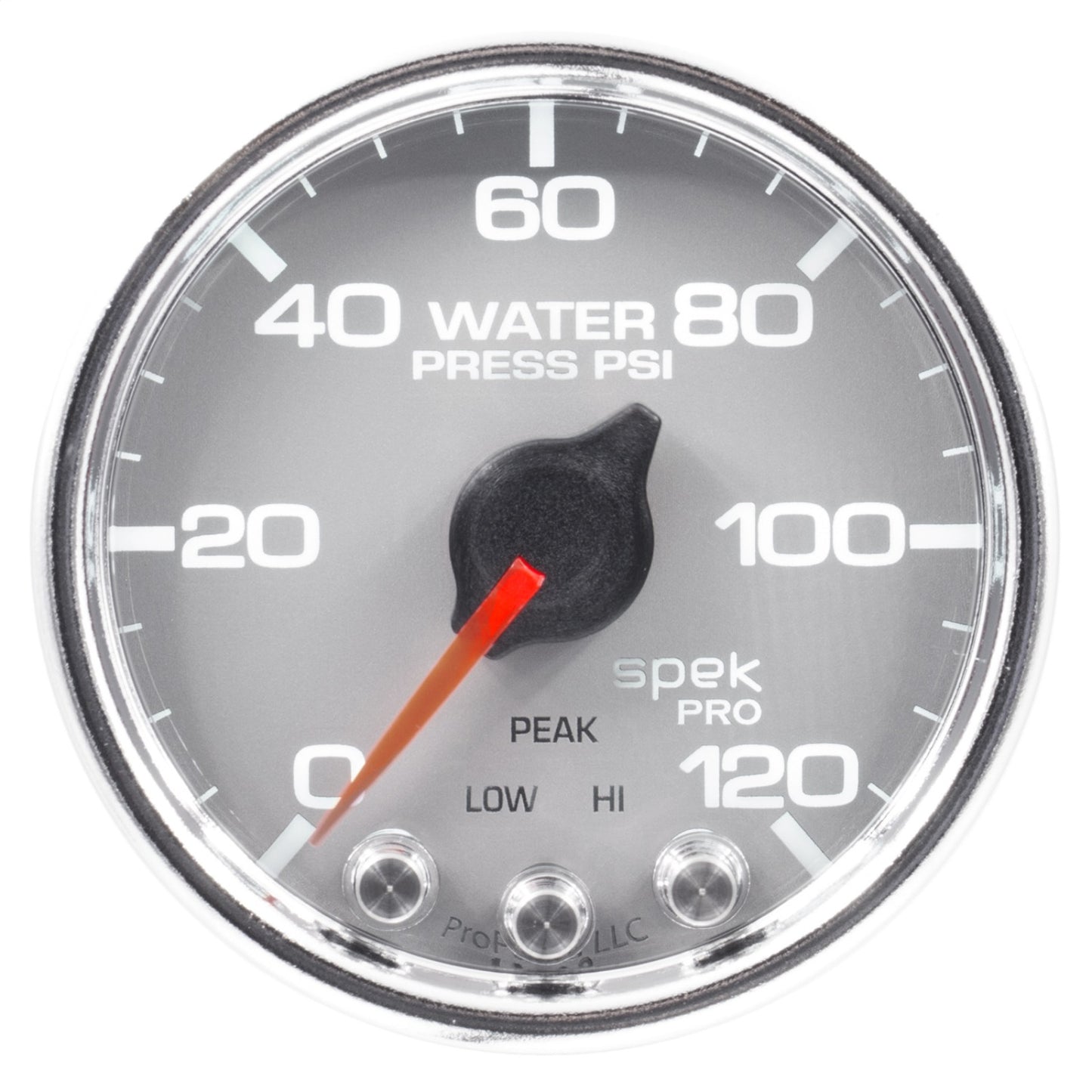 Autometer 2-1/16 in. WATER PRESSURE, 0-120 PSI, SPEK-PRO, SILVER/CHROME