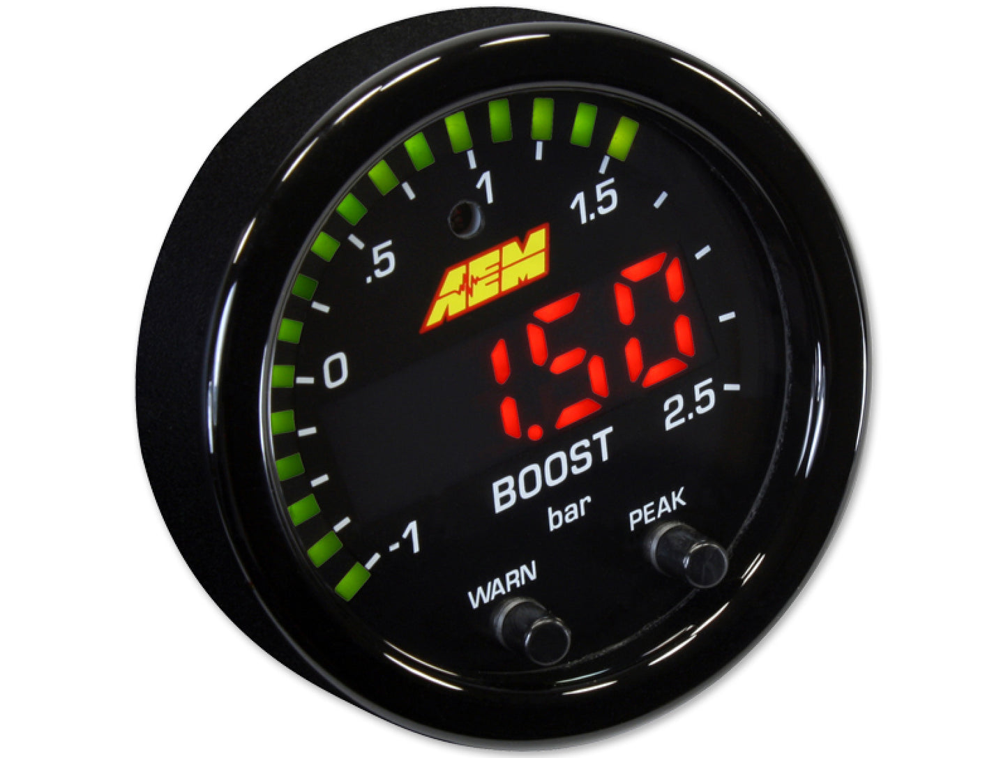 AEM X-Series Boost Pressure Gauge -30 inHg ~ 35 psi / -1 ~ 2.5 bar