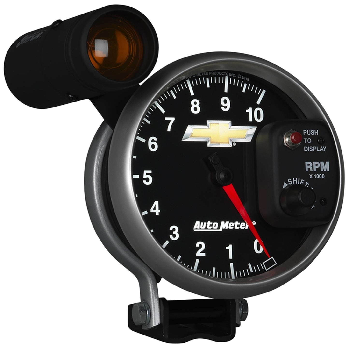 Autometer 5 in. TACHOMETER, 0-10,000 RPM, PEDESTAL W/ EXT. SHIFT-LITE, GM COPO CAMARO