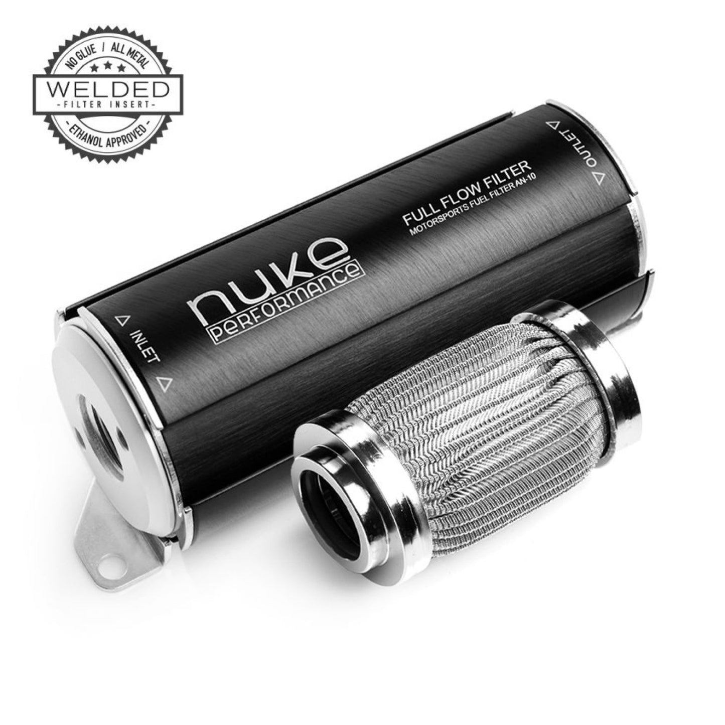 Nuke Performance Fuel Filter 100 micron AN-10 – Welded stainless steel element