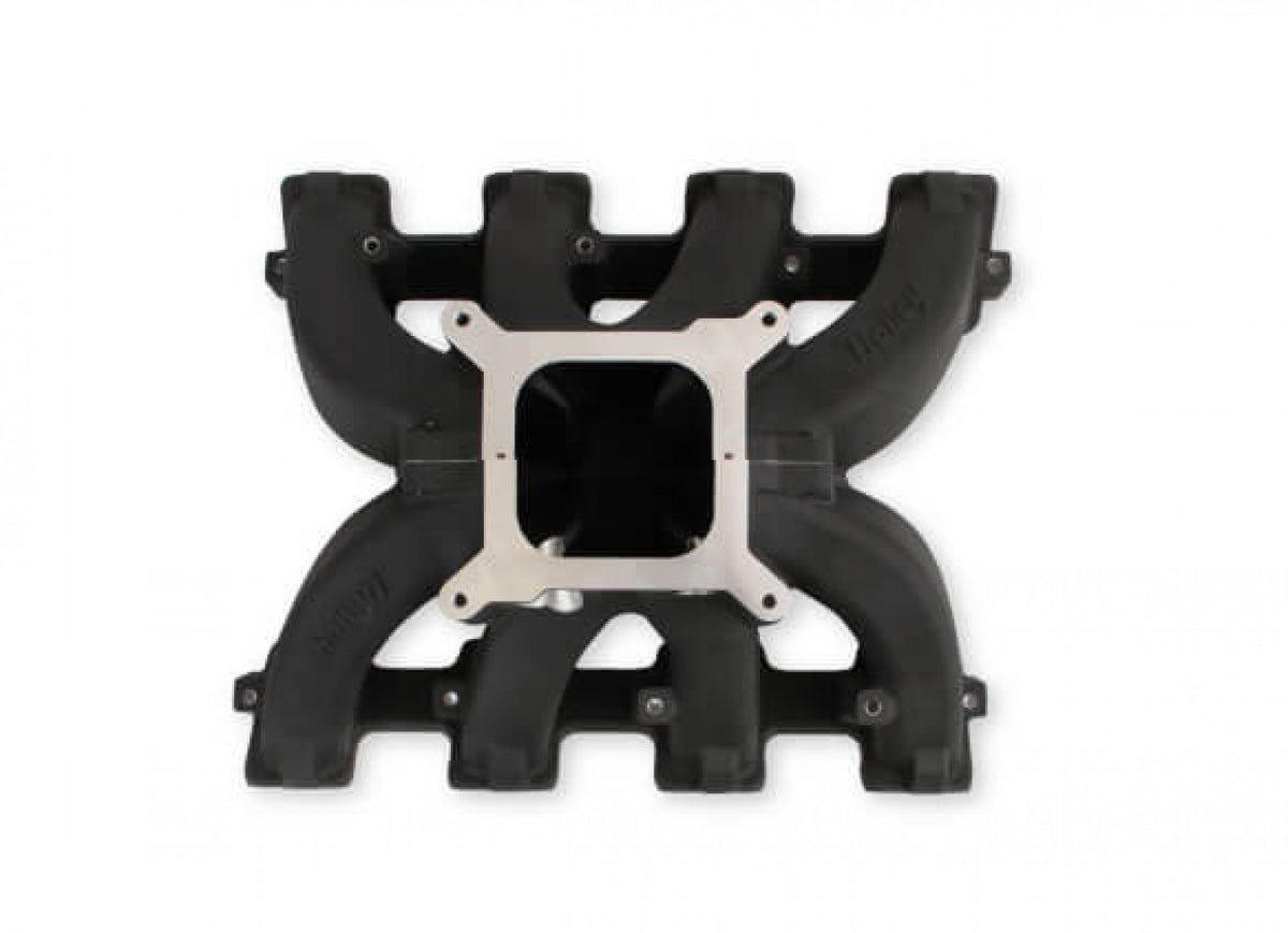 Frontenac Racing Intake Holley Single Plane Split-Design Race Intake Manifold- GM LS3/L92- Bla ...