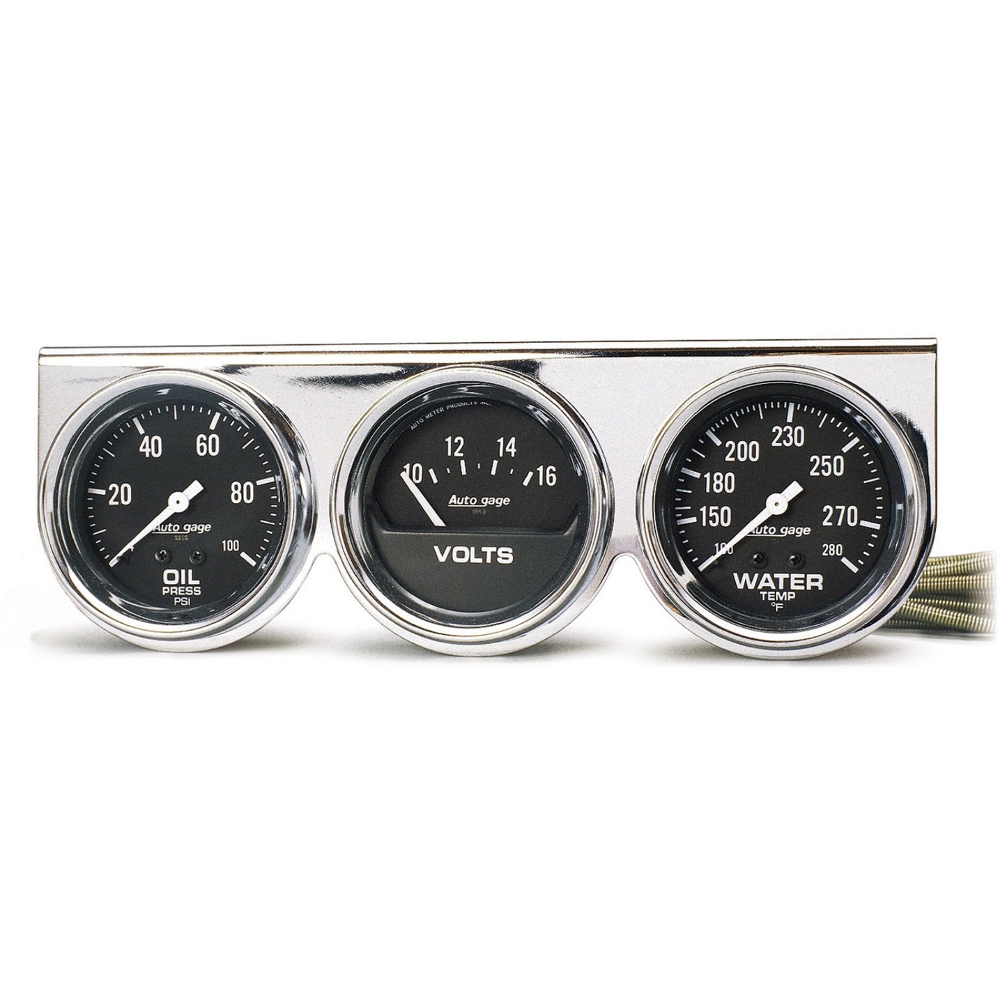 Autometer 2-1/16 in. VOLTMETER, 0-16V, SPEK-PRO, SILVER/BLACK