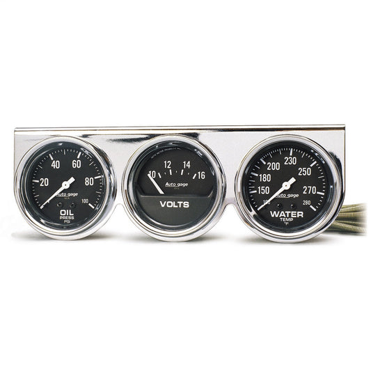 Autometer 2-1/16 in. VOLTMETER, 0-16V, SPEK-PRO, SILVER/BLACK