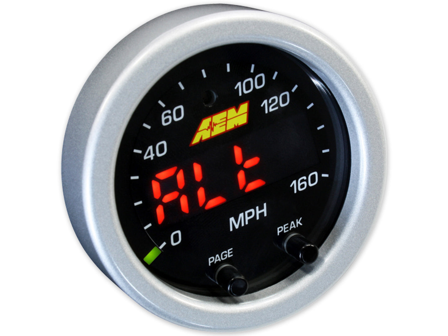 AEM X-Series GPS Speedometer Gauge 0-160mph / 0-240kph Accessory Kit Silver Bezel & White Faceplate