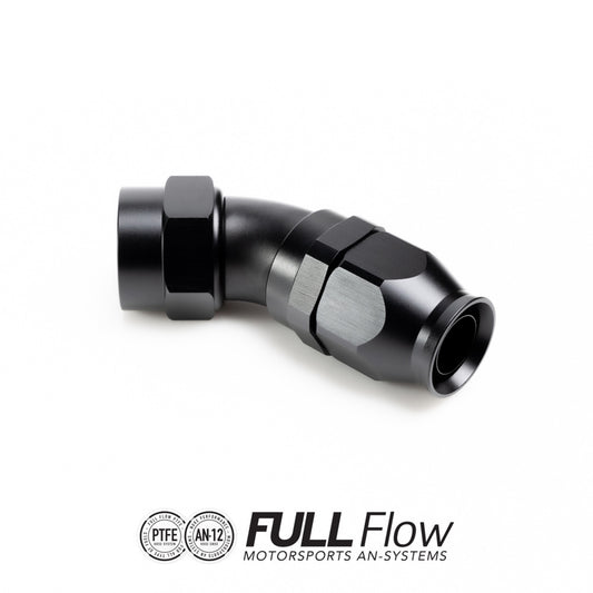 Nuke Performance Full Flow PTFE Hose End Fitting 45 Degree AN-12