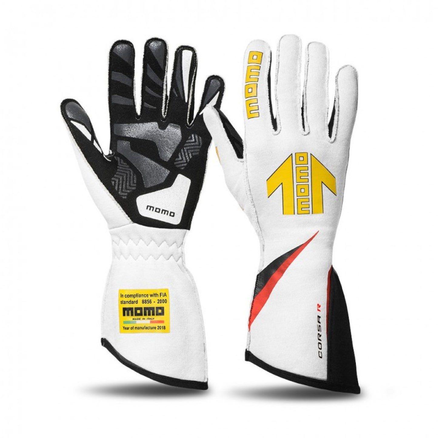 Momo Corsa R White Racing Gloves Size 9