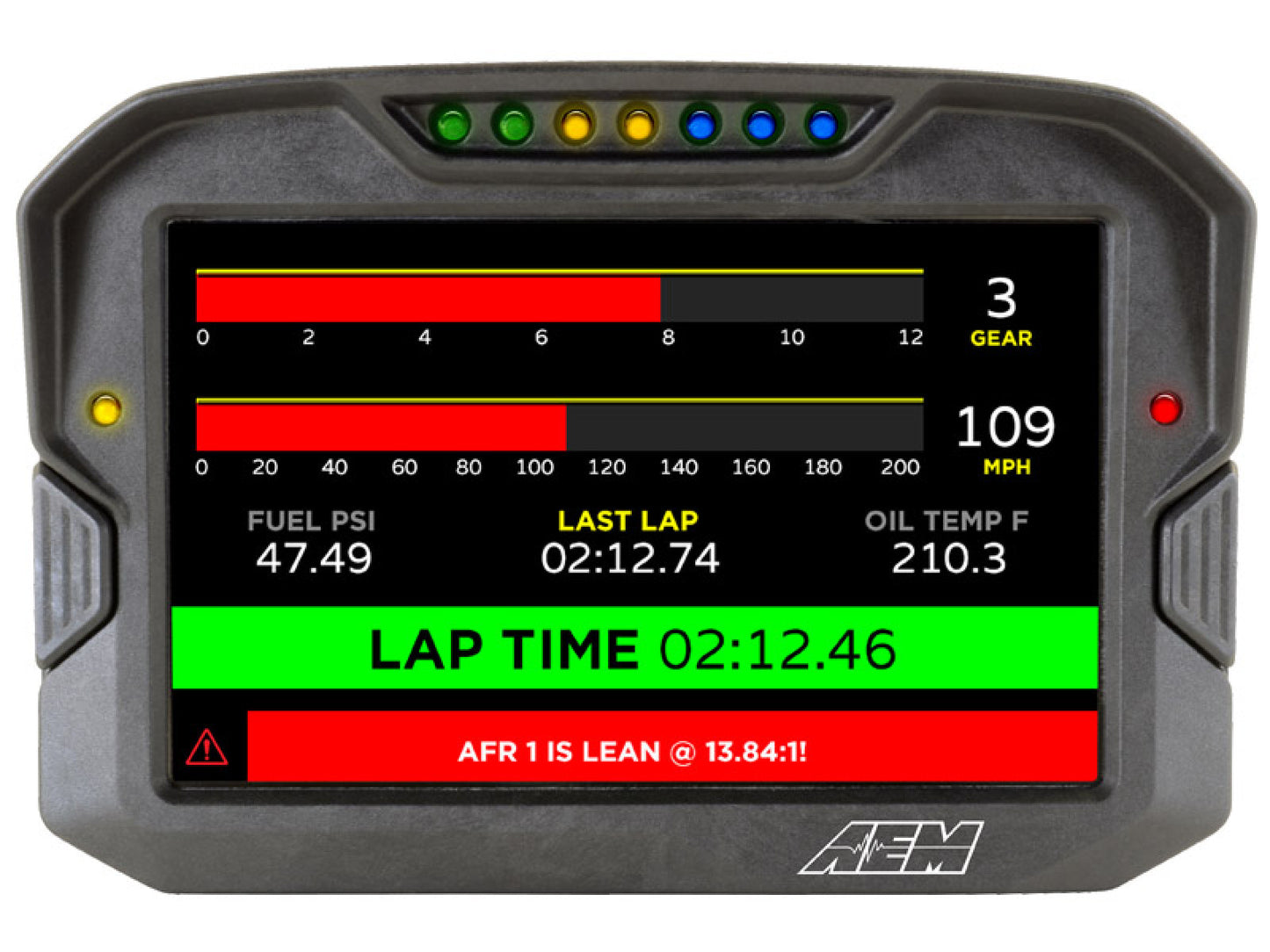 AEM CD-7 Carbon Digital Racing and Logging Dash Display - Non-Logging / GPS Enabled