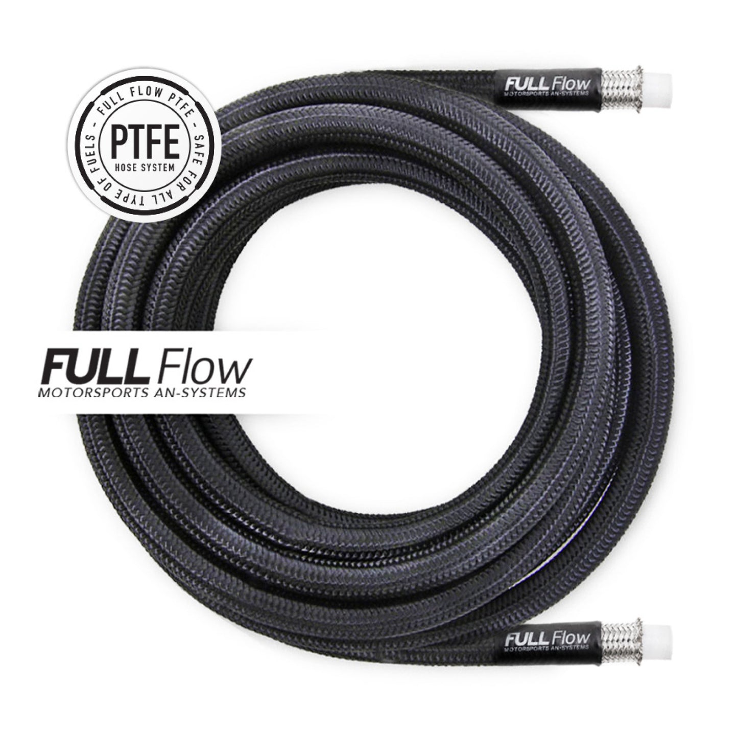 Nuke Performance Black Nylon PTFE Stainless Braided Fuel Hose AN-12, 1 Meter