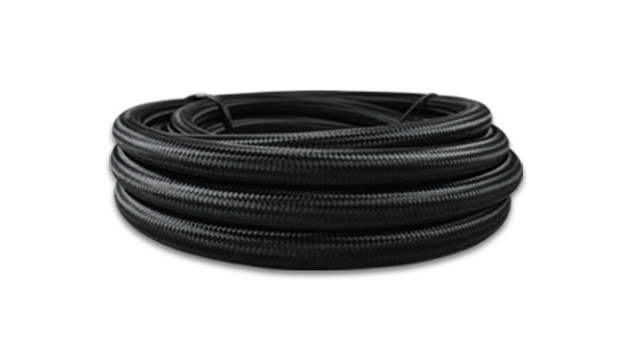 Vibrant 18986 - 6 AN Black Nylon Braided Flex Hose w/ PTFE liner (5FT long)